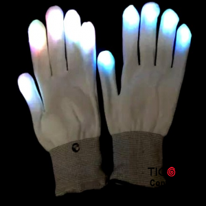 GUANTES LUMINOSOS EL PAR BLANCOS